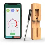 1 Stück Bluetooth-Küchentemperaturfühler, 50 m, kabelloses Fleischthermometer mit Timer und Alarmfunktion, Anschluss, Küchenthermometer für