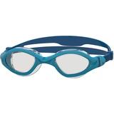 Zoggs Tiger LSR+ Clear (Smaller Fit) Schwimmbrille für Erwachsene, Blau/Blaues Reef/Transparent