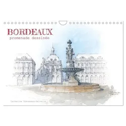 BORDEAUX, promenade dessinée (Calendrier mural 2025 DIN A4 vertical), CALVENDO calendrier mensuel