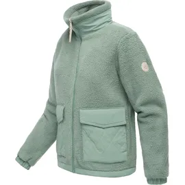 Ragwear "Arctika II", Flauschige Jacke aus Teddyfleece grün, S (36),