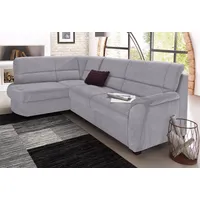 Ecksofa SIT & MORE "Pandora L-Form", grau, B:251cm H:91cm T:176cm, Luxus-Microfaser ALTARA NUBUCK (100% Polyester), Luxus-Microfaser ALTARA NUBUCK (100% Polyester), Luxus-Microfaser (100% Polyester), Sofas, wahlweise mit Bettfunktion und Bettkasten