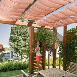 WINDHAGER Sonnensegel für Seilspanntechnik, Wintergarten und Terrassen Beschattung, Seilspannmarkise, 270 x 140 cm, 10877, Terracotta