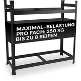 ALL Premium Reifenregal 100x110x40cm schwarz – stabiles Regal für 8 Reifen, 200kg Traglast, platzsparend, Reifenhalter für Garage & Werkstatt, Zubehör zur Reifenlagerung, langlebig