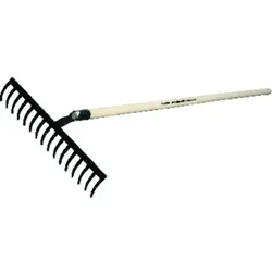 Bau-/Gartenrechen 12 Zinken, mit Stiel 150cm - schwarz