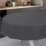 ANRO Wachstuch-Tischdecke abwaschbar Oval 200 x 140 cm Anthrazit