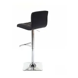 Mendler 2er-Set Barhocker Kavala, Barstuhl Tresenhocker, mit Lehne drehbar ~ Stoff/Textil dunkelgrau, Chromfuß