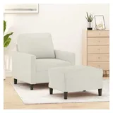 vidaXL Sessel mit Hocker Samt 49,9 x 80 x 61,7 cm Creme