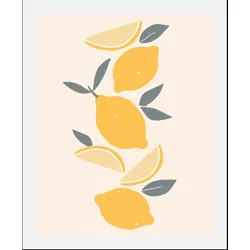 Bild QUEENCE "Citrus Dream", gelb (farbe rahmen: schwarz, farbe bild(er): gelb), B:30cm H:40cm, Acrylglas, Papier, Holz, Bilder, gerahmt