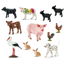 Schleich - Tierfiguren - Bauernhof-Set mit 17 Tieren Sammelfiguren Spielfiguren