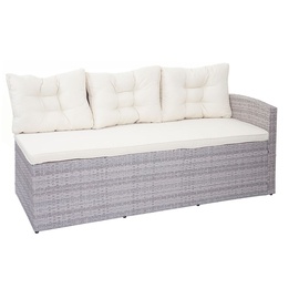 Mendler Lounge-Set Polyrattan 4-tlg.hellgrau/creme