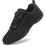 SECHRITE Cheerleading Cheer Schuhe Damen Mädchen Tanz Turnschuhe Dance Sneaker Schwarz Jazz Tanzschuhe Yoga Training Aerobic Schnürschuhe Schwarz 35 EU - 35 EU