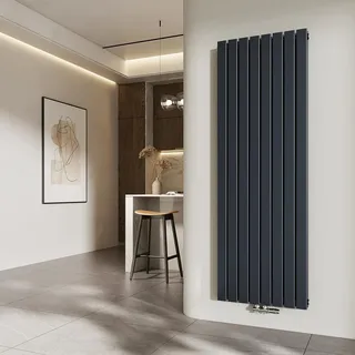 EMKE Heizkörper 180x62cm, 2227W Anthrazit Badheizkörper Vertikal Doppellagig, Paneelheizkörper