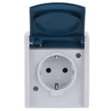 Busch-Jaeger 20EW-53 SCHUKO® Steckdose mit Klappdeckel 16 A grau/blaugrün - ocean® 2CKA002083A0817 20EW53