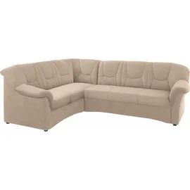 DOMO collection Ecksofa "Sarafina zeitlos&bequem, optional mit Federkern, Breite 240cm, L-Form", beige (natur), B:240cm H:83cm T:190cm, Microfaser PRIMABELLE (100% Polyester) / Struktur (90% Polyester; 10% Polyacryl);Luxus-Microfaser (92% Polyester, 8% Nylon);Microfaser