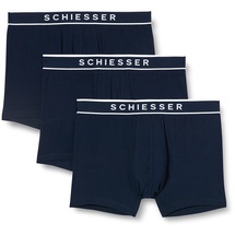 SCHIESSER 95/5 Shorts Organic Cotton webgummibund dunkelblau S 3er Pack