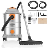 Zeegma ZONDER PRO Multi Nass Trockensauger, Industriestaubsauger 1600W für Asche, 25 L, Filter im Set, Polsterdüse Ausblasfunktion Nasssauger Waschsauger
