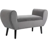 Homcom Sitzbank mit Stauraum Samtartiges Polyester Gummiholz Grau