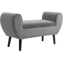 Homcom Sitzbank mit Stauraum Samtartiges Polyester Gummiholz Grau