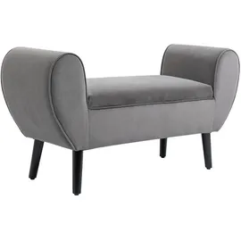 Homcom Sitzbank mit Stauraum Samtartiges Polyester Gummiholz Grau