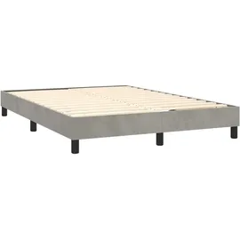 vidaXL Boxspringbett mit Matratze Hellgrau 140x200 cm Samt1390003