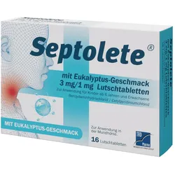 Septolete 3 mg/1 mg Lutschtabletten mit Eukalyptus-Geschmack