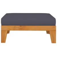 vidaXL Modular-Fußhocker mit Dunkelgrauem Kissen Akazie Massivholz