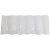 StarTex Scheibengardine Bistrogardine bestickt Blume HxB 44x153cm Voile weiß 2656 - Weiß