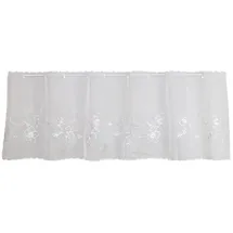 StarTex Scheibengardine Bistrogardine bestickt Blume HxB 44x153cm Voile weiß 2656 - Weiß