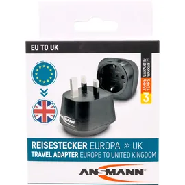 Ansmann Reisestecker / Adapter EU to UK mit Schutzleiter