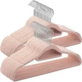 Songmics Kleiderbügel CRF50PK, aus Kunststoff, rosa, 45cm, platzsparend, rutschfest, 50 Stück