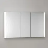 Keuco Somaris Spiegelschrank mit Beleuchtung 14504513100 120x71x12,7cm, Wandvorbau, 3 Türen, weiß matt