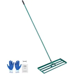 VEVOR Rasenrakel 914x254 mm Bodenplatte Levelawn-Werkzeug Aluminiumlegierung und Q235-Stahl Levelingrake 1981mm Stange Bodenplatte Golf Grass Levelawn zum Einebnen von Sand Erde Kompost und Moos