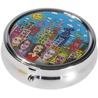 Fridolin Pillendose "James Rizzi - Summer in the City" rund, aus Metall; Maße ca. 6 x 2,1 cm
