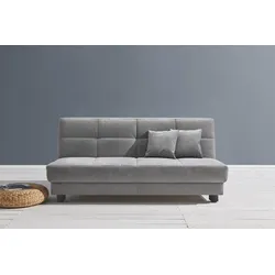 Schlafsofa ELL + ELL "Tilda", grau, B:185cm H:90cm T:100cm, 100% Polyester, Sofas, Breite 185 cm, inkl. 2 Zierkissen
