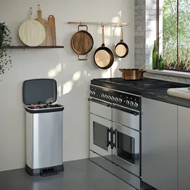 Curver Duo 23+23L Abfallbehälter mit Pedal - Silber