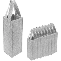 Preiswert & Gut 10x Weintasche Filz mit Henkel - Filztasche für Weinflaschen 29,5 x 10,5 x 10,5 cm – Flaschentasche Filz 2 Henkeln als Geschenktüten für Weingeschenk für Weihnachten oder Hochzeit
