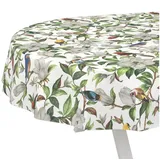 ANRO Tischdecke Kolibri abwaschbar Wachstuch pflegeleicht wasserabweisend (Einzelstück 1-tlg), Schmutzabweisend Exotic Bunt Oval 220x140cm Gartentischdecke bunt Oval | 140 cm x 220 cm