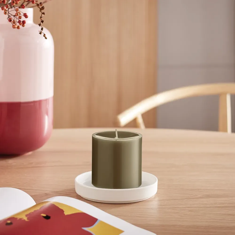 ENGELS ORIGINAL Stumpen - verschiedene Farben und Größen - Ø 8 H 8 cm / Olive