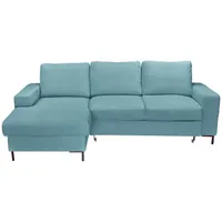 Carryhome Ecksofa, Türkis, Textil, 3-Sitzer, Füllung: Schaumstoffflocken, Ottomane links, L-Form, 240x150 cm, Liegefunktion, seitenverkehrt erhältlich, Schlafen auf Sitzhöhe, Rücken echt, haustierfreundlicher Bezug, Wohnzimmer, Sofas & Couches, Wohnlandschaften, Ecksofas