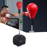 Sports Boxsack Stehend Punchingball Boxen Erwachsene Boxtraining Standboxsack Boxbirne Verstellbar Kinder Boxende Stand Freistehender Boxball FüR Verstellbarer Mit StüTzstäNder 120-160Cm (Rot)