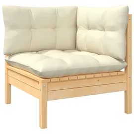 vidaXL Garten-Lounge-Set 7-tlg. mit Creme Kissen Kiefer