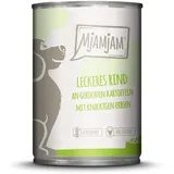 MjAMjAM Leckere Mahlzeit 400g Hundenassfutter 6 x 400 Gramm leckeres Rind an gekochten Kartoffeln mit knackigen Erbsen