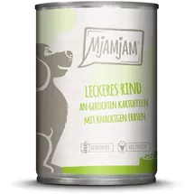 MjAMjAM Leckere Mahlzeit 400g Hundenassfutter 6 x 400 Gramm leckeres Rind an gekochten Kartoffeln mit knackigen Erbsen