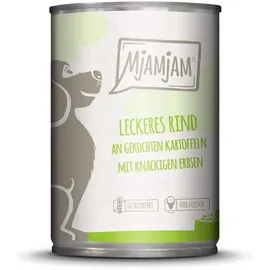 MjAMjAM Leckere Mahlzeit 400g Hundenassfutter 6 x 400 Gramm leckeres Rind an gekochten Kartoffeln mit knackigen Erbsen