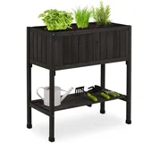 Relaxdays Hochbeet 80 x 60 x 80 cm Schwarz