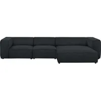 W.Schillig Ecksofa »around-the-block«, mit eleganter Biese, mit Federkern, Breite 341 cm schwarz