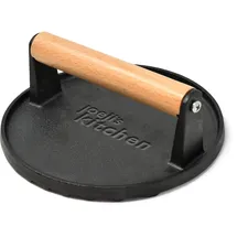 Joeji's Kitchen Burgerpresse Gusseisen Cool-Touch-Holzgriff