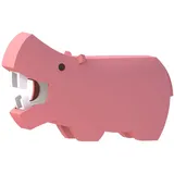 HALFTOYS - 479-04 - Nilpferd, Puzzletier zum zerlegen, mit Skelett, 9cm x 6cm x 4cm, pink, Savannah Friends
