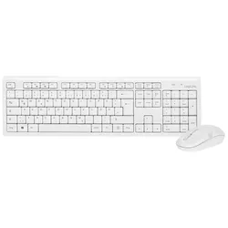 LogiLink Destop-Set Funk Tastatur-Maus-Kombination in Weiß deutsches QWERTZ-Layout
