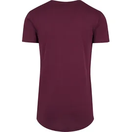 URBAN CLASSICS Shaped Long Tee T-Shirt, Rot (Port 1157), L